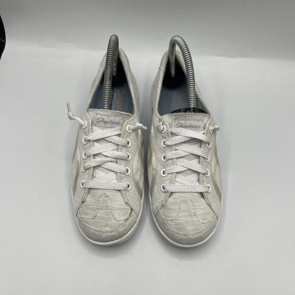 Skechers Shoes Womens Size 7 Madison Ave Take A Walk Sneakers White Canvas 23958 - Picture 3 of 12